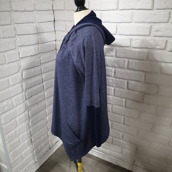 Hyba Ladies Size Large Navy Straight Fit Open Cardigan with Hood - Picture 4 of 12